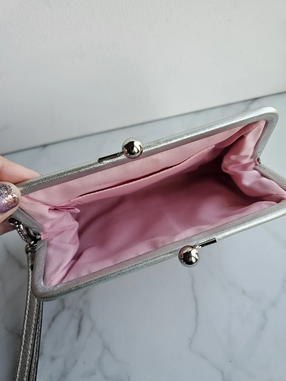 Pink Kisslock Wristlet and Card Wallet - Picture 7 of 12